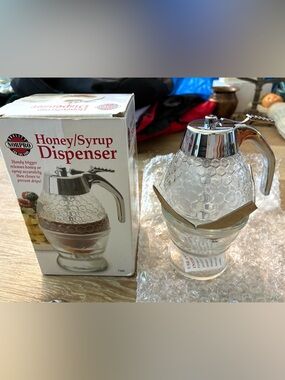 Glass Honey & Syrup Dispenser NORPRO New Open Box